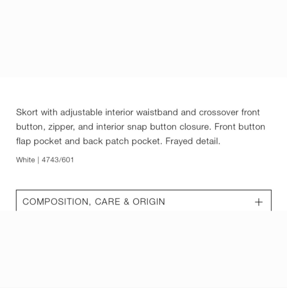 NWT ZARA white denim skort with pockets, white Size 13-14 - Picture 4 of 4